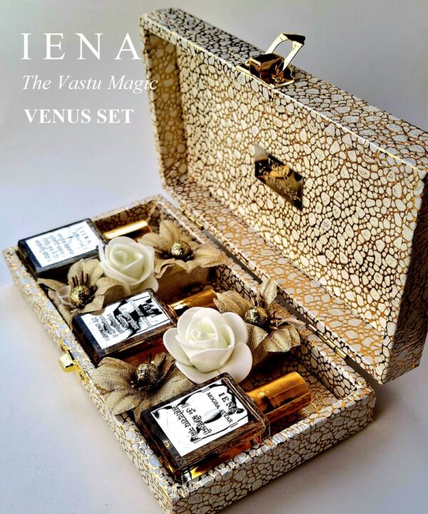 IENA Venus Set Attar Combo Long-Lasting fragrance of Rose, Mogra (Jasmine) and Chandan (Sandalwood). 3 pcs of 10 ml each in 1 gift box. Improve your career, business and relationships. Makes venus Strong. - Image 2